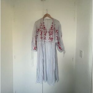 Midi Zara Blue and White Coverup | Size S